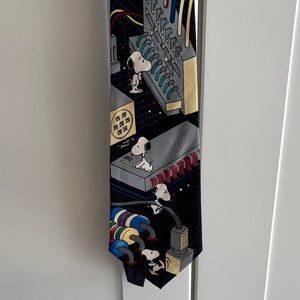 1958 Snoopy Circuit Board Novelty Tie - Black with Multicolor Accents